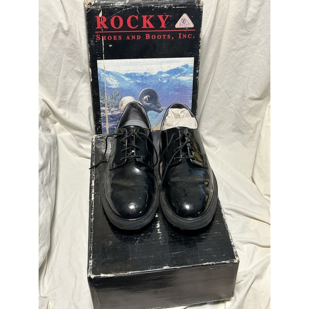 Rocky Men's High Gloss Dress Oxford Shoe Black Military Police Uniform Size 10.5